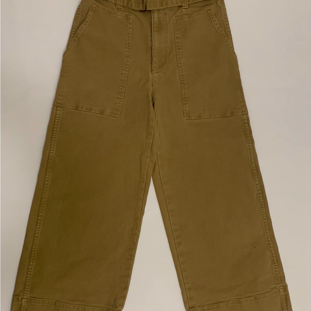 Madewell Khaki Denim Canvas Jeans Emmett wide leg